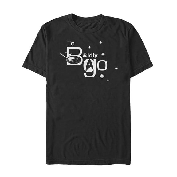 Men's Star Trek To Boldly Go Shine Graphic Tee Black 3X Large