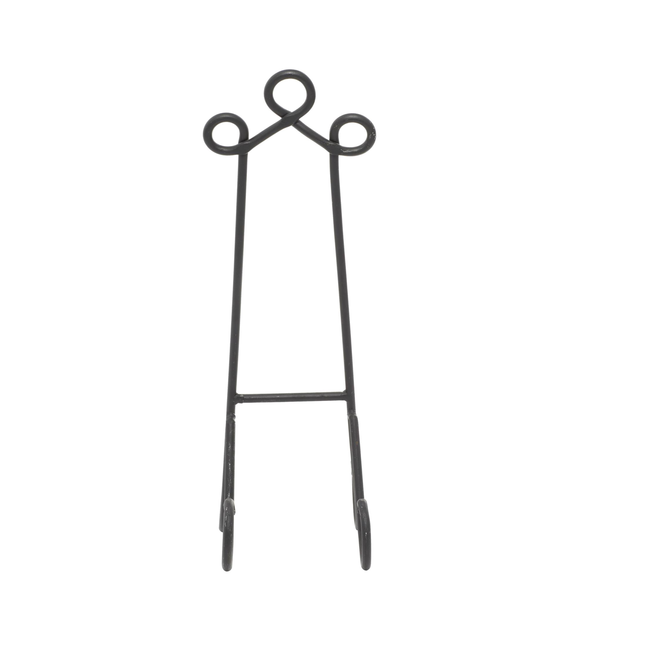 DecMode 6" x 18" Black Metal Tabletop Arched Scroll Easel, 1-Piece