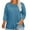 Blue, variant on Otntypg Womens Plus Size 3/4 Length Sleeve Tops Summer Boat Neck Loose Fit Crew Neck Baggy Tee Shirts Trendy Oversized Basic Tunic Blouse Khaki L