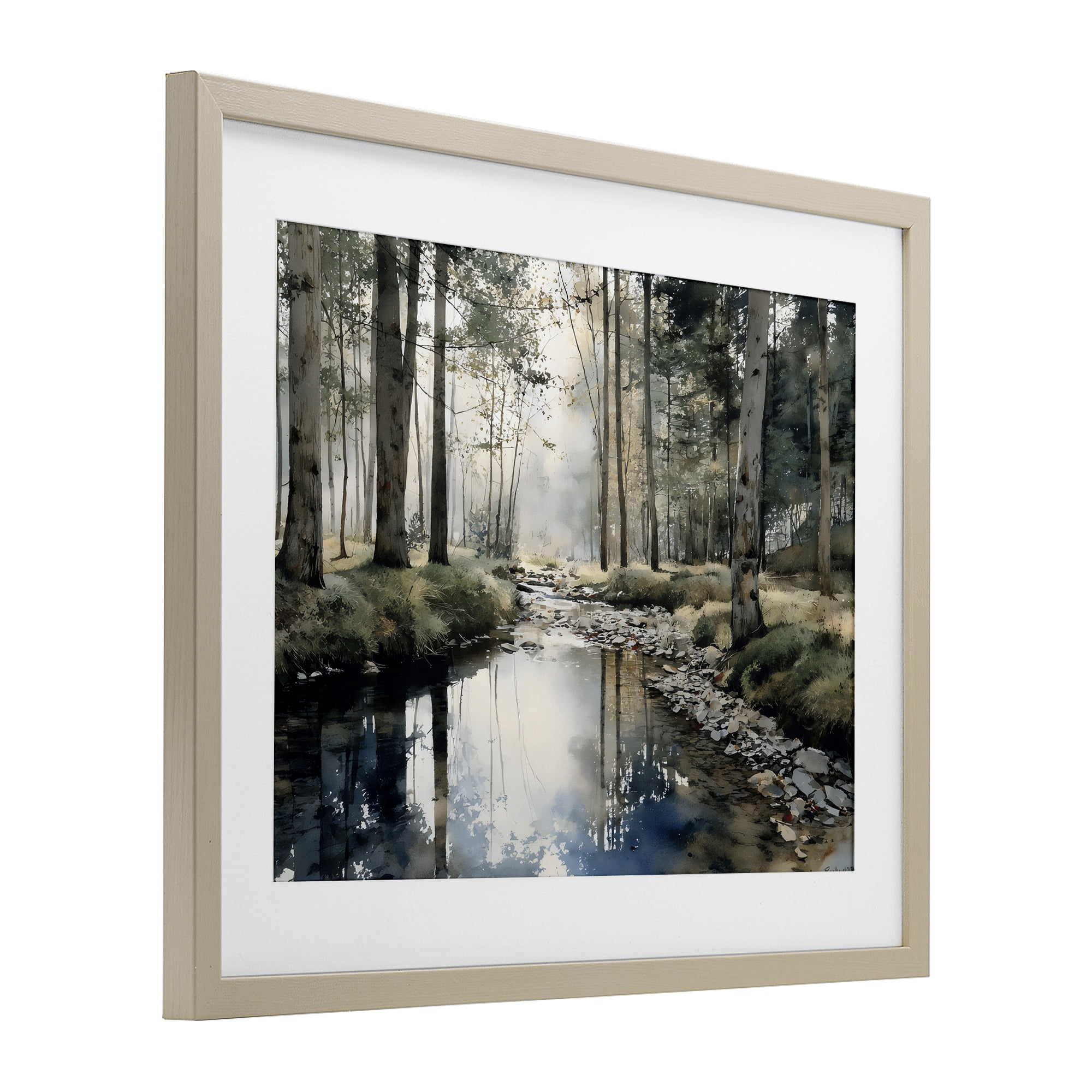 Stupell Industries Woodland Wonder Creek Birch Framed Print Under Glass, design by Franklyn Gregory