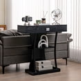 thumbnail image 3 of Gymax Console Sofa Table w/ Drawer and 2-Tier Shelves for Entryway Living Room Black, 3 of 10