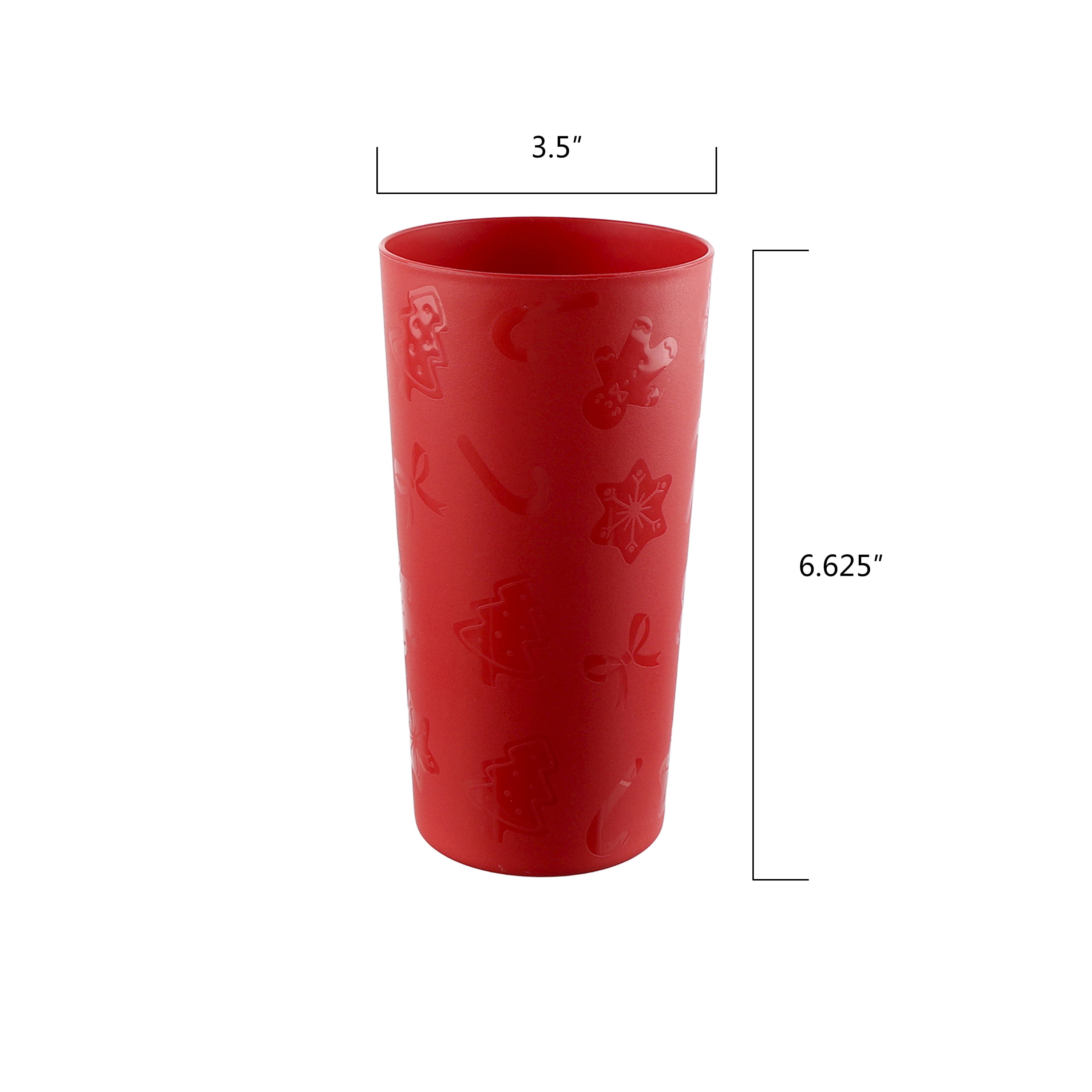 Mainstays Etched Red Holiday 30 Piece Plastic Dinnerware Set with Seasonal Design