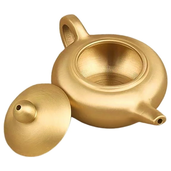 KONTONTY Golden Teapot Decorative Toy for Housewarming and Home Decoration - 1 Piece
