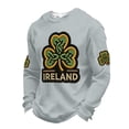 thumbnail image 2 of Men's St. Patrick's Day Ireland Shamrock Sweatshirt Long Sleeve Casual Pullover, 2 of 5