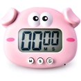 thumbnail image 1 of Kitchen Timer, Cute Cartoon Animal Countdown Timer, Digital Cooking Timer with Magnetic, LCD Large-Screen Visual Clock, Hangable Alarm Clock with Stand，for Cooking Bake Sport Game(Piggy), 1 of 6