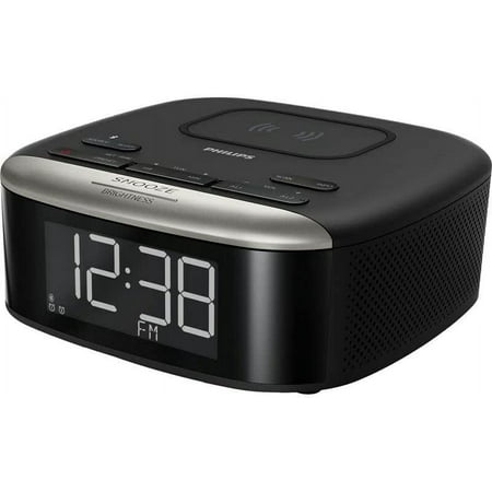 PHILIPS Digital Alarm Clock with Wireless Phone Charger, Wake Bluetooth Clock Radio