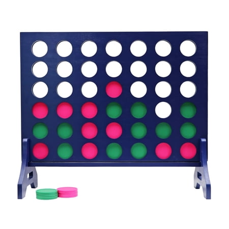 Tailgating Pros Premium Giant Four in a Row with Carrying Case - Jumbo Oversized Outdoor Yard Game - Connect Multiple Pucks in a Row to Win - Many Puck Colors Available!