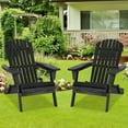 thumbnail image 4 of NiamVelo Outdoor Adirondack Chairs Set of 2, Folding Lounger Chair for Lawn,Outdoor,Patio,Fire Pit Seating Accent Furniture w/Natural Finish Weather Resistant, Wooden， Black, 4 of 10