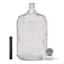 Home Brew Ohio 5 Gallon Glass Carboy with Drilled Bung and Three-Piece Airlock