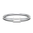 thumbnail image 1 of East-West Stackable Baguette Birthstone Ring - Cubic Zirconia / White Topaz (April), 1 of 5