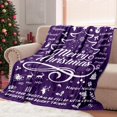 thumbnail image 2 of Christmas Throw Blanket Purple Merry Christmas Blanket Ultra Soft Flannel Fleece Blanket Winter Plush Fuzzy Warm Bed Blanket Christmas Holiday Decor for Couch Bed 60" X 80", 2 of 6