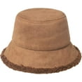 thumbnail image 5 of CoCopeaunts Suede Fisherman Hat Women Autumn Winter Cap Fashion Versatile Thickened Warm Lamb Fleece Lining Men Bucket Hats, 5 of 8