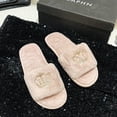 thumbnail image 4 of Viluyesy Womens Slide Slippers Fuzzy Plush Open Toe Slip On Cushioned Non Slip Warm Indoor House Shoes Soft Flat Cozy Slides Pink Size 6.5-7, 4 of 6