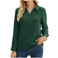 thumbnail image 1 of Camisas Para Mujer, Camisetas de Gran Tamaño, Manga Larga, Moda Informal, Cuello en V Liso, Camiseta Suelta, Blusa de Otoño, Jersey, Tops Con Botones Odeerbi ODB134996, 1 of 4