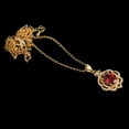 thumbnail image 4 of EHJRE Fashion Lady Rhinestone Garnet Diamond Pendant Necklace Wedding Jewelry Chain Gold, 4 of 9