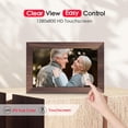thumbnail image 4 of Digital Picture Frame, 10.1 inch Frameo Digital Frame WiFi, 1280 * 800 IPS  Touchscreen, 32GB Storage,  Share Pictures Video,  Photo Frame , Gifts for Mom, Grandma, Woodgrain, 4 of 6