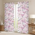 thumbnail image 2 of Feelyou Girly Pink Ghost Curtains Pack of 2 (42x84 Each) for Girls, Kawaii Princess Bowknot Curtains Blackout, Cute Flower Floral Bedroom Curtains, Blackout Curtains Room Decor, 2 of 6