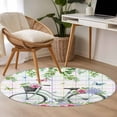thumbnail image 5 of Spring Round Area Rugs Collection 3.3', Bicycles Botanical Leaves Rose Colorful Stripes Non Slip Indoor Circular Throw Runner Rug Floor Mat Carpet for Living Room Dining Table Bedroom Nursery, 5 of 9