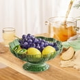 thumbnail image 6 of DOMELAY Decorative Fruit Bowl with Draining Holes Snack Holder for Living Room Decor Green, 6 of 9