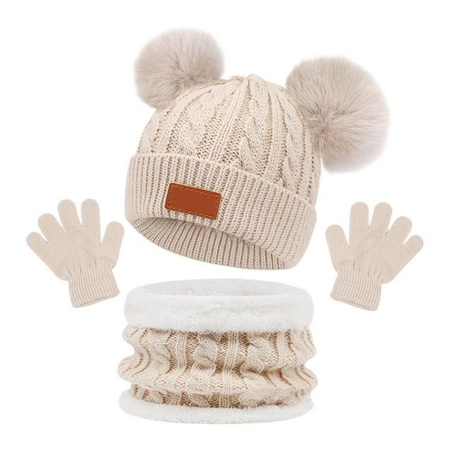 LLQKIGS Children's Hats Scarves Gloves Warm Colored In Autumn And Winter Two Baby Hats
