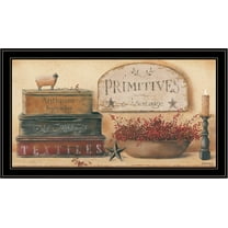 Trendy Decor 4U Primitives & Vintage Framed Wall Art for Living Room, Home Wall Decor Framed Print for Bedroom by Pam Britton, Black Frame