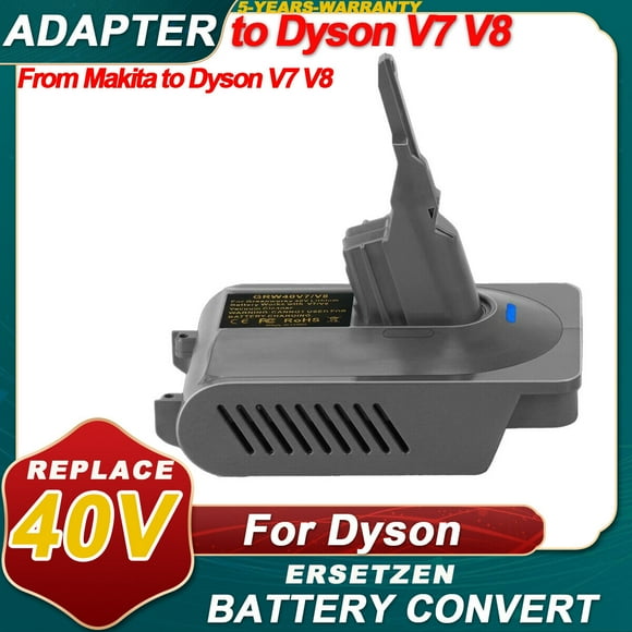 2-In-1 Battery Adapter for Makita 40V Lion Battery Convert to for Dyson V7&V8 Battery, SV11, V7 Motorhead, Car+Boat, Absolute, Animal, Absolute, Fluffy, V8 Motorhead, Carbon Fiber, Slim vacuum