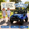 thumbnail image 6 of iRerts 24v Ride on Toys, 2 Seater Ride on Cars for Big Kids Boys Girls Ages 3-8, Kids Cars Electric Ride on Vehicles with Remote Control, Bluetooth, MP3/USB Ports, 4 Wheels Shock Suspension, Blue, 6 of 10