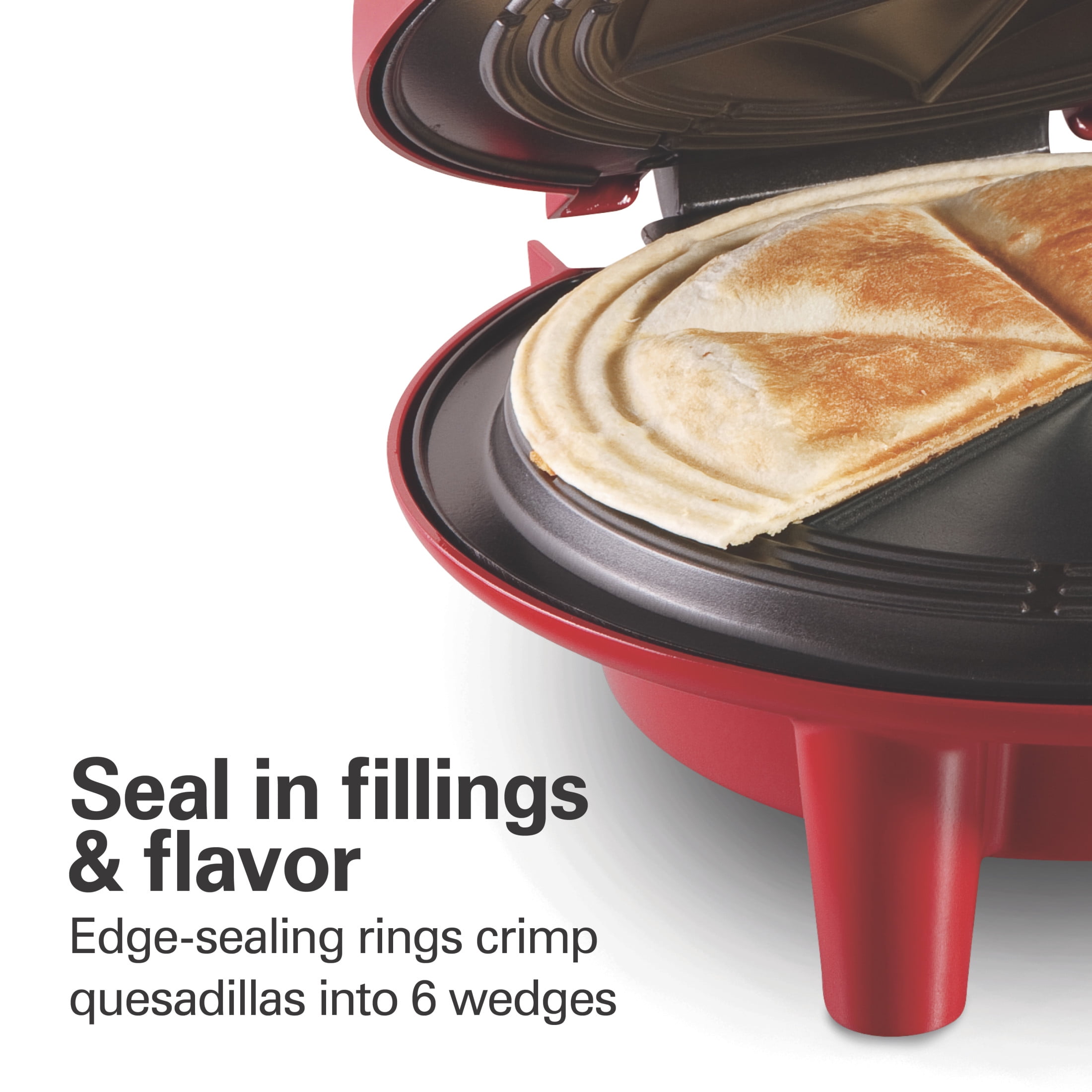Hamilton Beach Quesadilla Maker, 8" Round, Makes 6 Wedges, Red