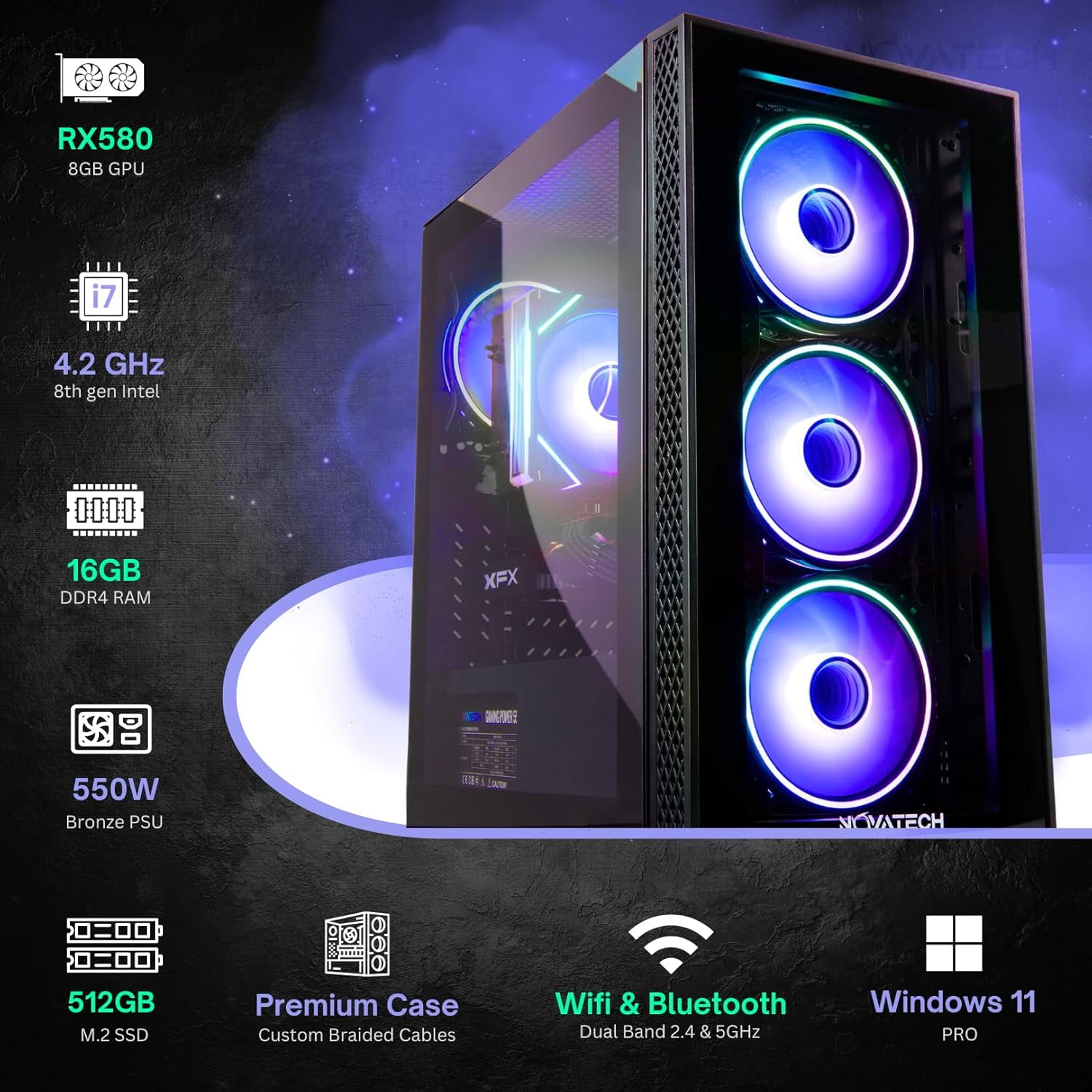 Phantom 2.0 - Prebuilt Gaming PC Desktop Computer - RX580 Phantom 2.0 - Prebuilt Gaming PC Desktop Computer - RX580
