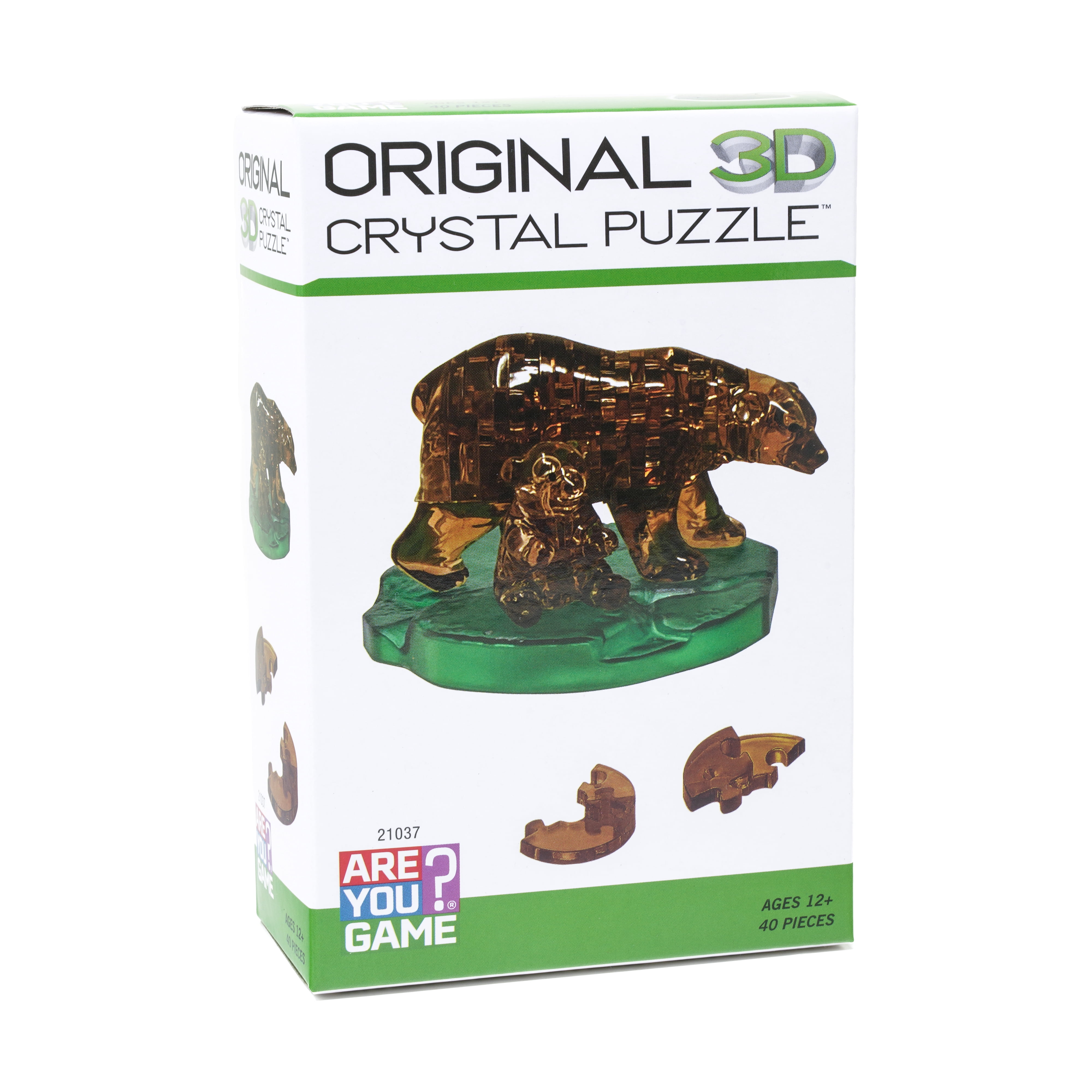 AreYouGame.com 3D Crystal Puzzle - Brown Bear and Baby: 40 Pcs
