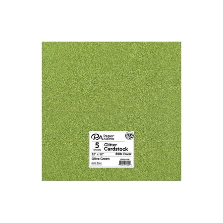 UPC: 0740512778645 | Paper Accents Glitter Cardstock 12 x 12  85lb Olive Green 5pc