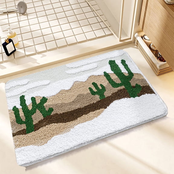Bathroom Rug Absorbent Non-Slip Mat Quick Dry Soft Floor Mat for Shower Kitchen Entryway Home Decor(H)