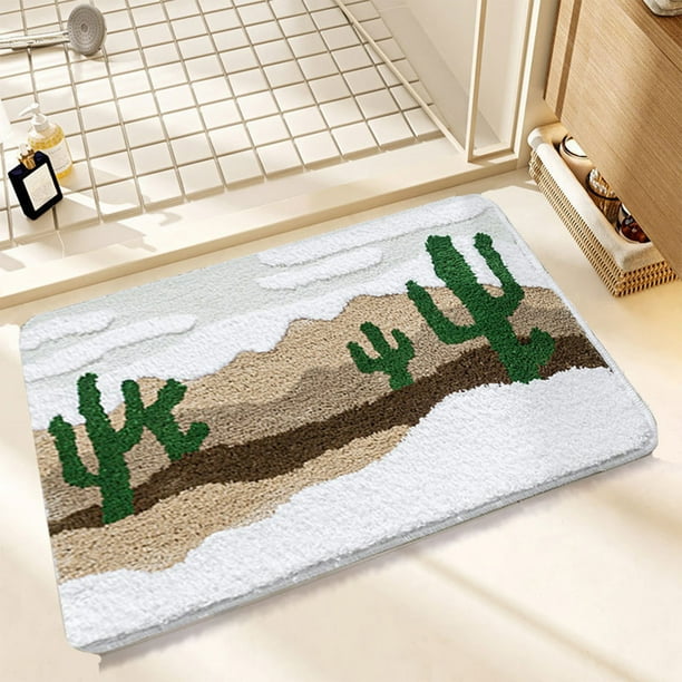 Alfombra de baño suave y absorbente de 60 x 40 cm | Respaldo antideslizante | Alfombra de poliéster de secado rápido | Alfombra de baño suave multicolor para decoración de baño, cocina y entrada