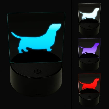 

Basset Hound Dog Solid LED Night Light Sign 3D Illusion Desk Nightstand Lamp