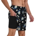 thumbnail image 3 of Goofa Daisies Flowers Printed Men's Swim Trunks Board Shorts Quick Dry Mens Swimming Trunks with Compression Liner,Breathable Fit Hawaii Beach Shorts-XX-Large, 3 of 9