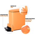 thumbnail image 3 of Cesun Bote De Basura Pequeño Para Baño Con Tapa, Pedal De Cierre Suave, Bote De Basura De Acero Inoxidable De 6 Litros / 1,6 Galones Con Cubo Interior Extraíble, Acabado Antihuellas (Naranja Mate), 3 of 5