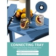 thumbnail image 3 of Wulful Tall Adirondack Chair Set w/ 2 Outdoor Barstools and Connecting Tray for Patio Umbrella, Navy, 3 of 7
