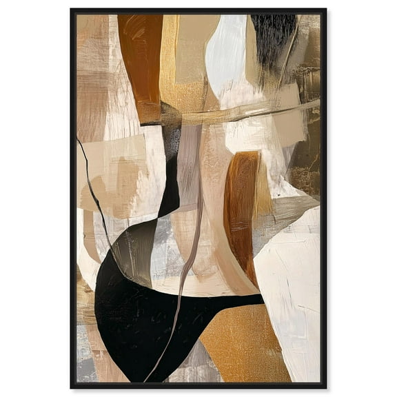 Tactile Depth I Canvas Earth Tone Boho Art by Art Remedy, Black Frame, 10 x 15