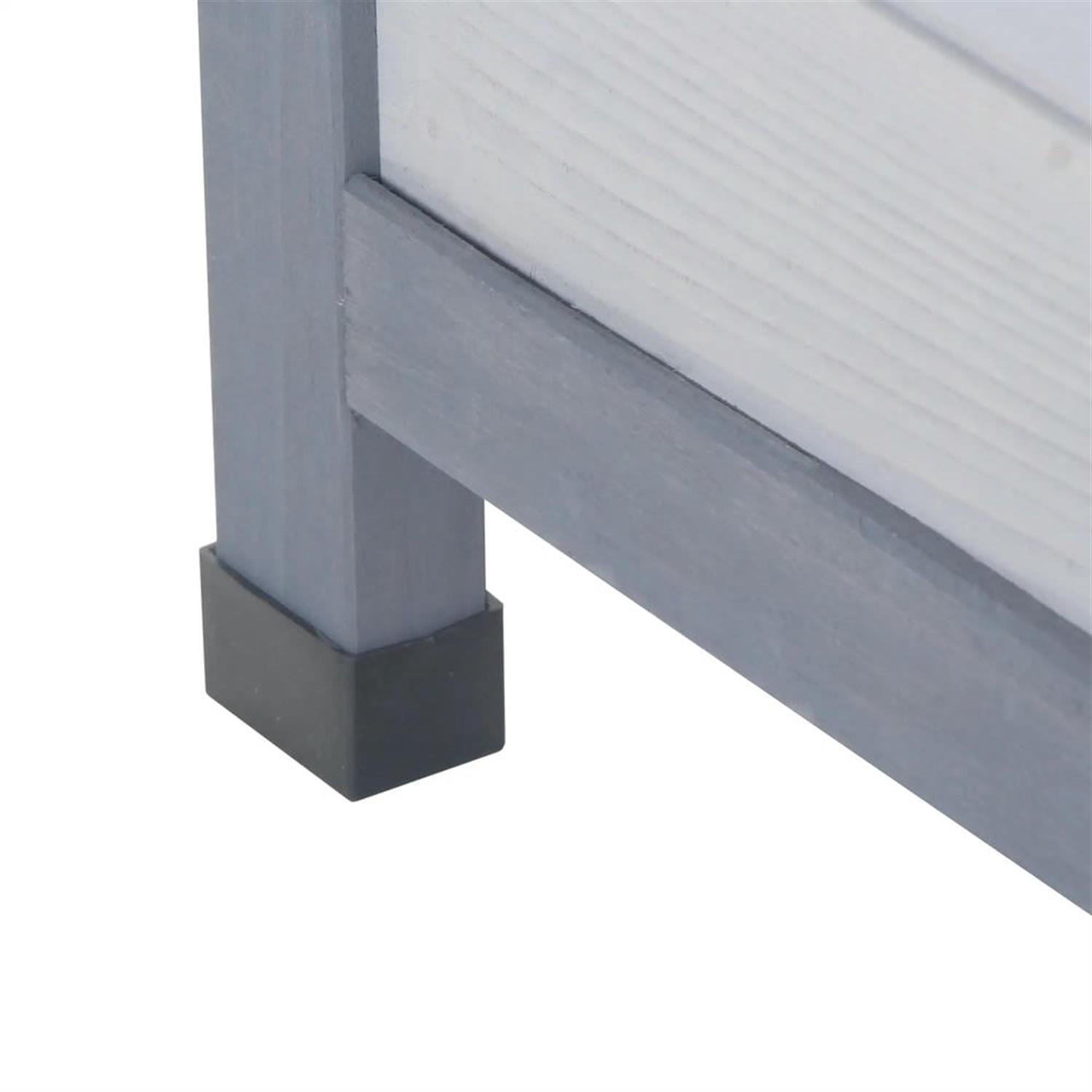 resenkos 44" Wooden Rabbit Hutch with Waterproof Roof, No Leak Tray and Feeding Trough, Outdoor Small Animal Habitat Enclosure Bunny Cage for Bunnies, Guinea Pigs, Gray