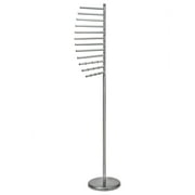 Lynk Floor Standing Pivoting Scarf, Belt, Jewelry Holder - Accessory Organizer Rack, Platinum