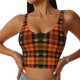 thumbnail image 1 of Fotbe Halloween Tartan Plaid Sujetador Deportivo Largo sin Aros para Mujer con Almohadillas y Soporte Medio, Transpirable y Absorbente, Camiseta Tipo Chaleco o Tank Top-XX-Large, 1 of 8