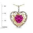 thumbnail image 2 of Star K� Heart Shape 8mm Simulated Pink Tourmaline filigree Heart Pendant Necklace 14k Yellow Gold, 2 of 9