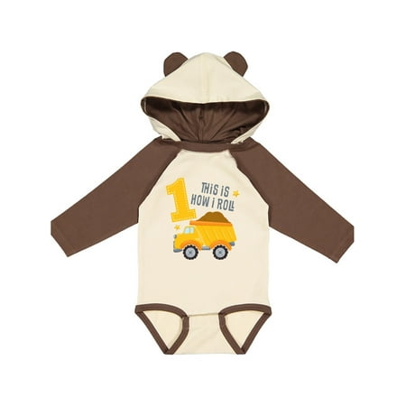 

Inktastic Dump Truck 1st Birthday Gift Baby Boy or Baby Girl Long Sleeve Bodysuit