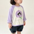 thumbnail image 4 of KPOPLK Fall T-Shirts for Kids Girl 1T 2T 3T 4T 5T Long Sleeve Crewneck Tee Top Toddler Girls Lounge Cute Clothes Purple,Size 2-3 Years, 4 of 8