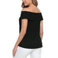 thumbnail image 6 of HDE Women's Off Shoulder Top Convertible Ruffle Blouse Tops Black - XL, 6 of 7
