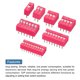 thumbnail image 4 of Kit de interruptores DIP de doble fila de 35 piezas de Uxcell en caja, posiciones 1, 2, 3, 4, 6, 8, 10, tipo de interruptor PCB de 2.54 mm, 4 of 5