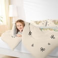 thumbnail image 4 of Catabedysis Bows ABC Print V 7 Pieces Full Size Bedding Sets,Personalized Monogrammed Gifts Full Size Bed in a Bag,Light Gray Reversible For Girls, 4 of 7