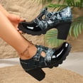 thumbnail image 6 of Women's Retro Chunky Heel Pumps, Color Block Platform Dress Shoes, Round Toe Comfortable High Heel Walking Shoes, Adjustable Buckle Casual Heels for Daily Wear, 6 of 10