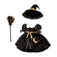 thumbnail image 3 of AuroraX Witch Dress with Broomstick Hat 23 inch Porch Goose Halloween Outfit Autumn , 17-19 inch Porch Goose Clothes Sets Halloween Decorations Outdoor Gothic Decor Accessories, 3 of 6