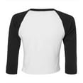 thumbnail image 2 of Bella + Canvas Womens Raglan 3/4 Sleeve Crop T-Shirt, 2 of 4